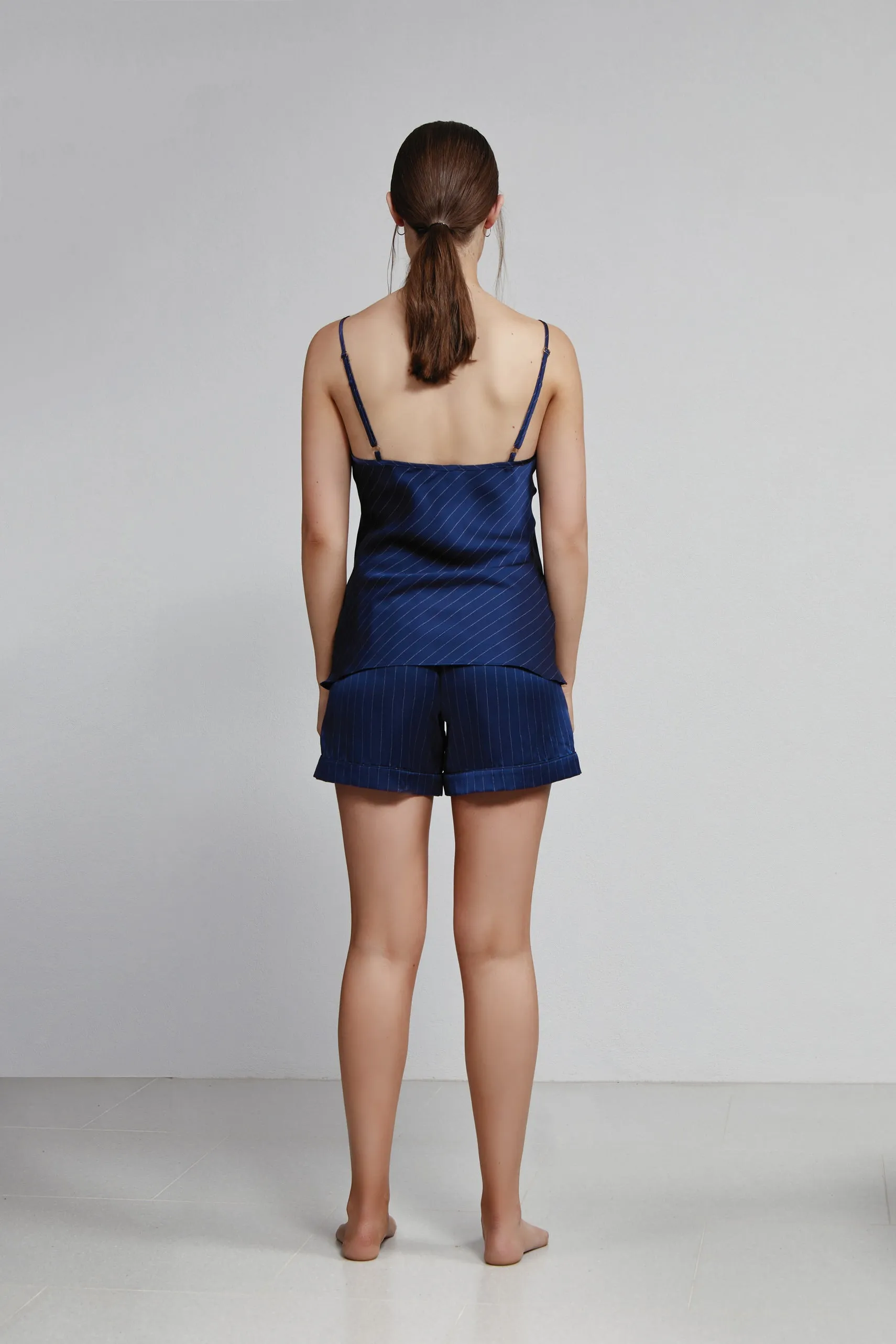 boxer short, navy pinstripe (sample)