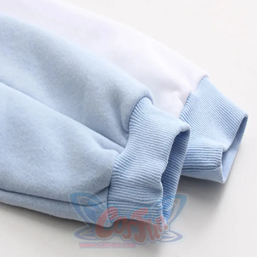 Cat Embroidery Velvet Color-block Hoodie J10021