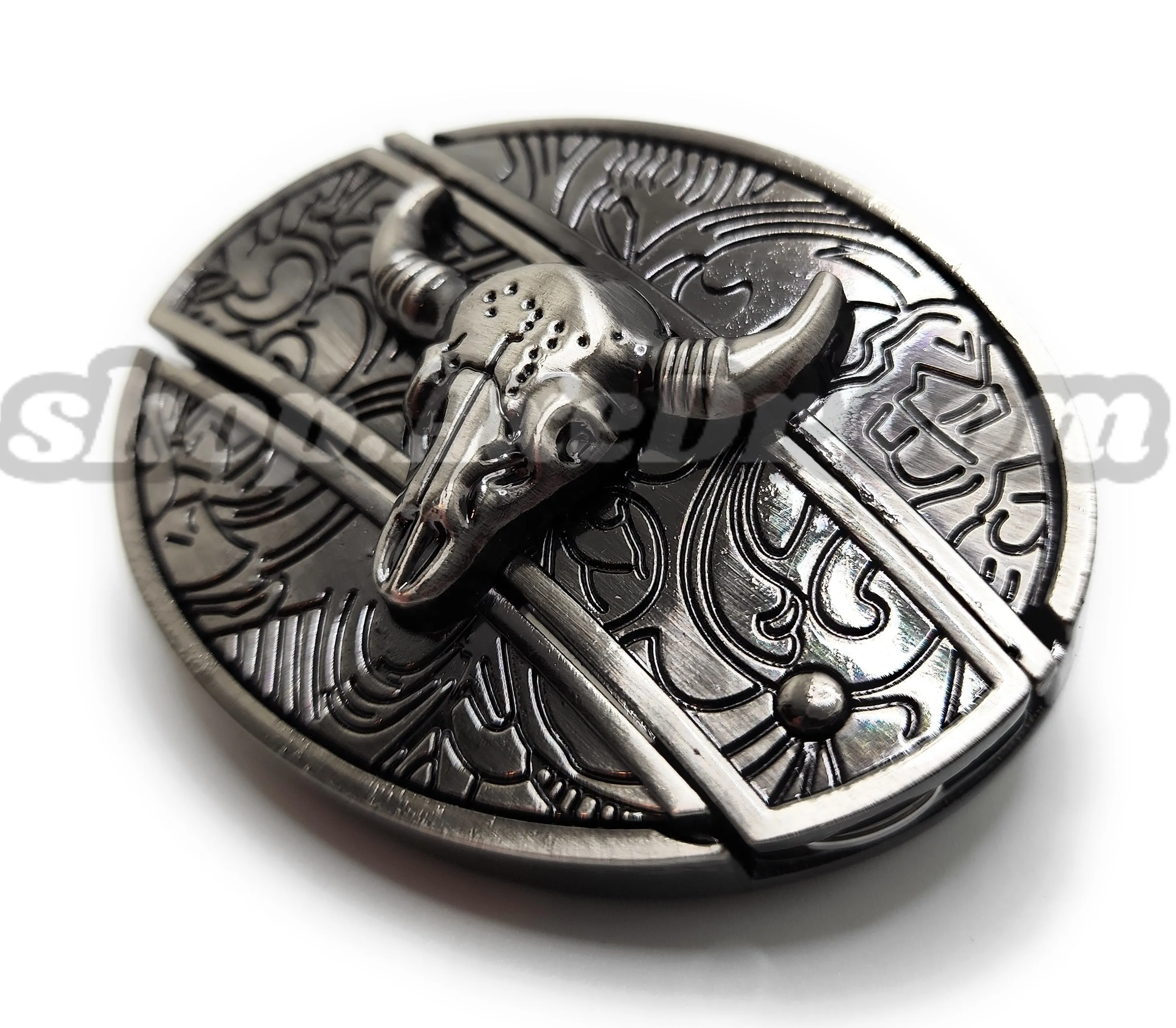 Cattle Skull Folding Knife Belt Buckle