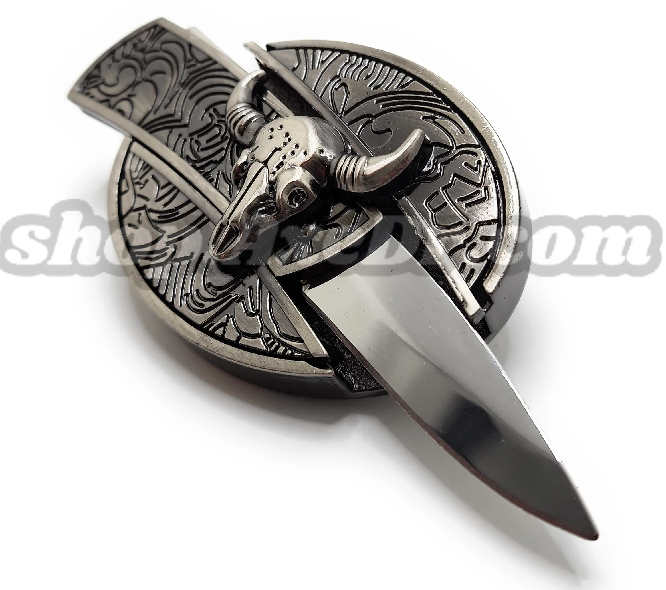 Cattle Skull Folding Knife Belt Buckle