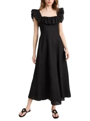 Circa Ruffle Neck Long Dress
