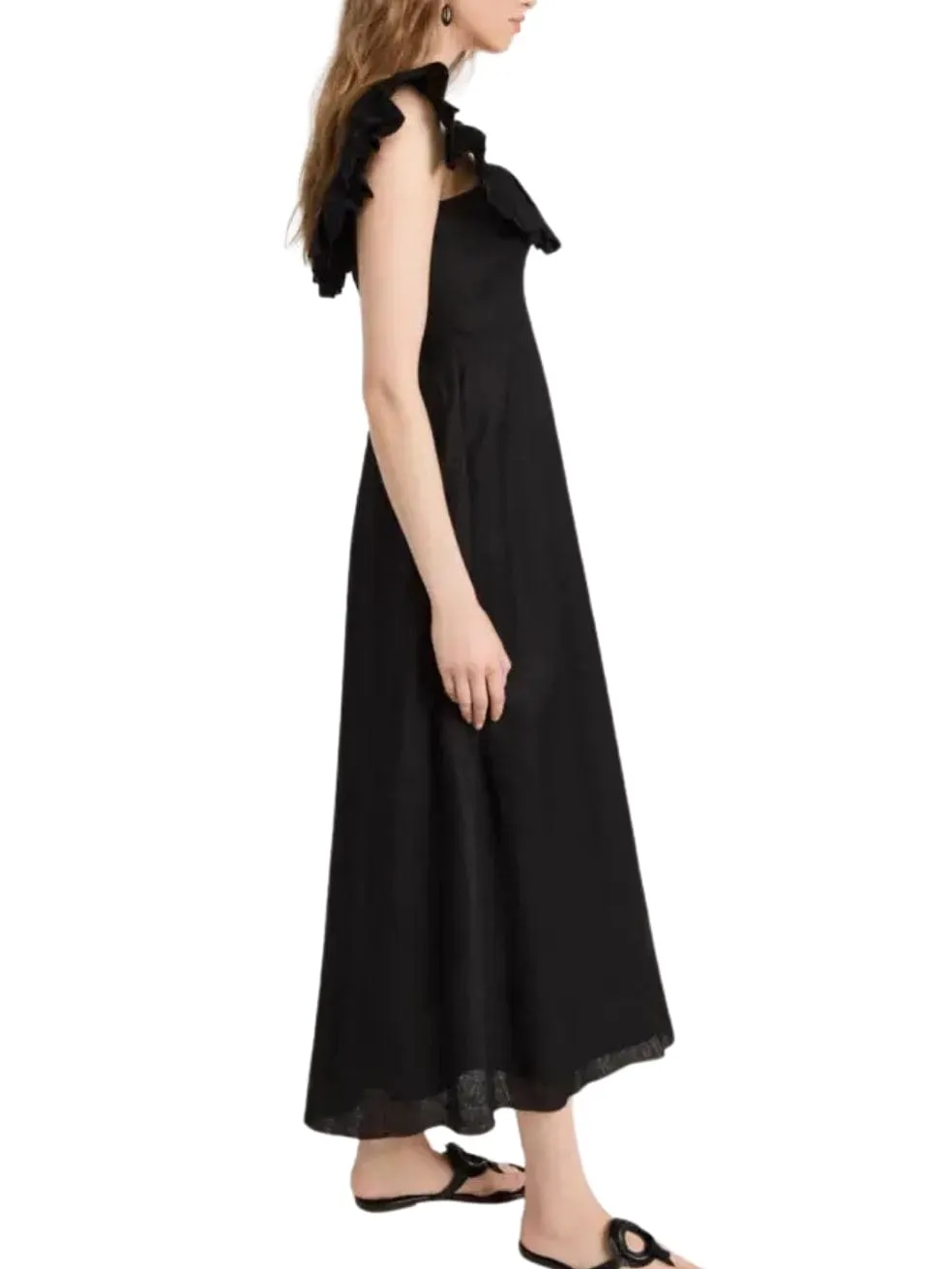 Circa Ruffle Neck Long Dress