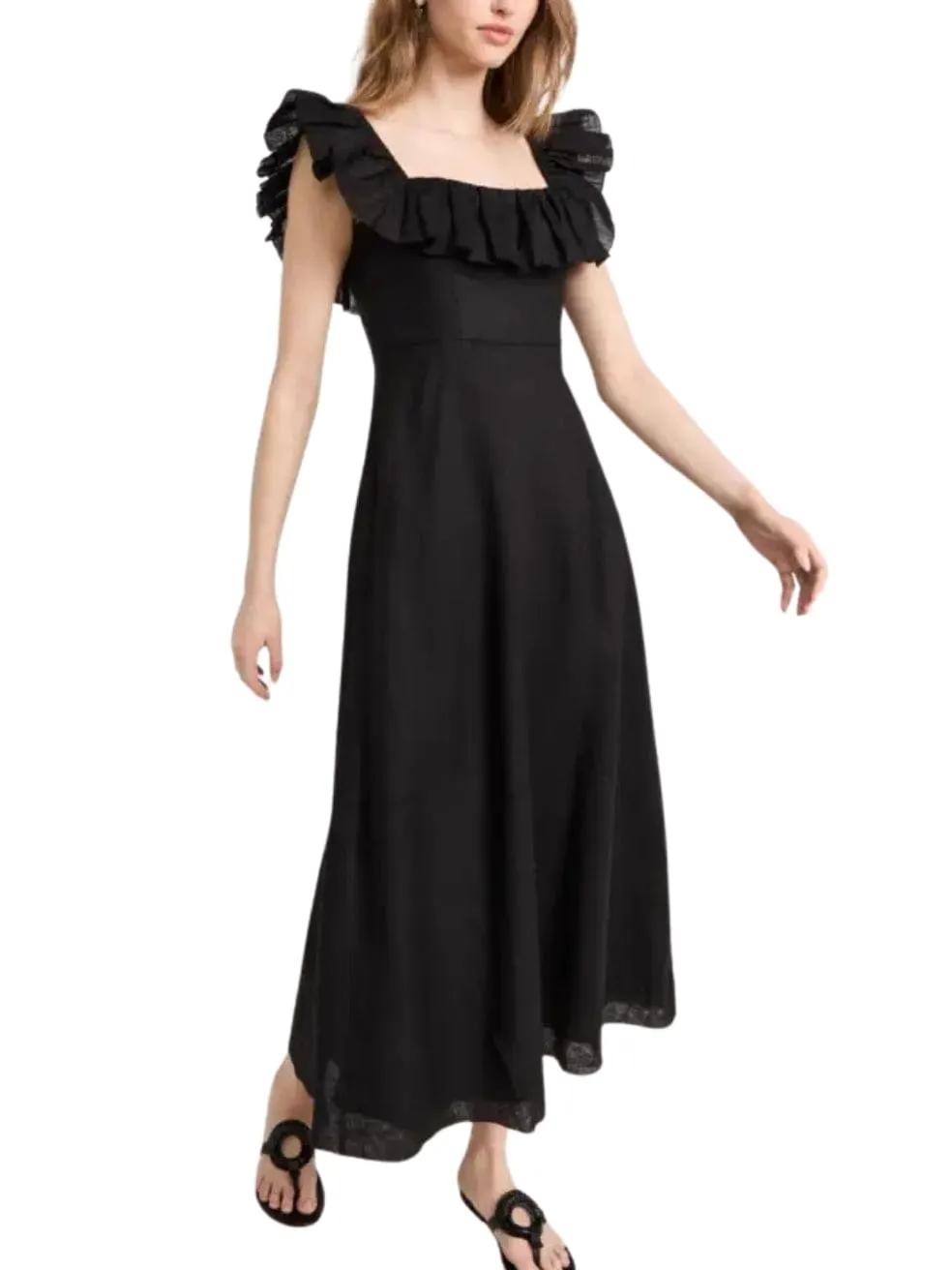 Circa Ruffle Neck Long Dress