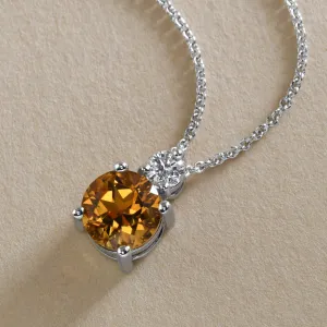Citrine and Diamond Pendant