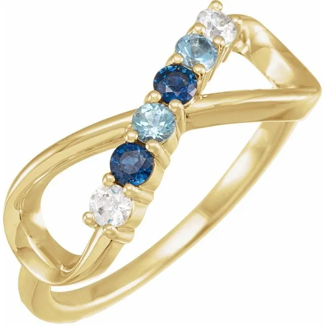 Classic Infinity Mother's Family Birthstone Ring