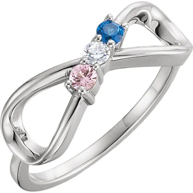 Classic Infinity Mother's Family Birthstone Ring
