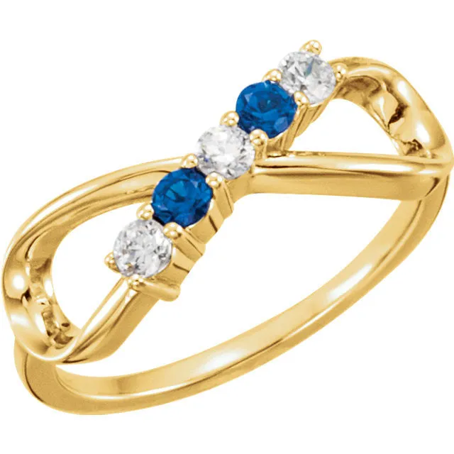 Classic Infinity Mother's Family Birthstone Ring