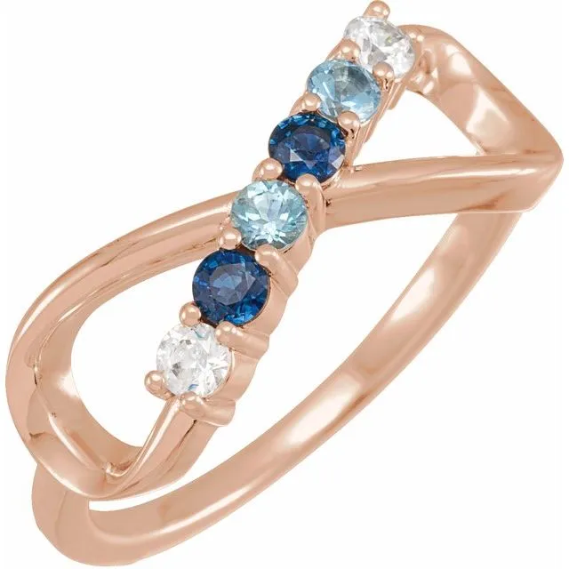 Classic Infinity Mother's Family Birthstone Ring