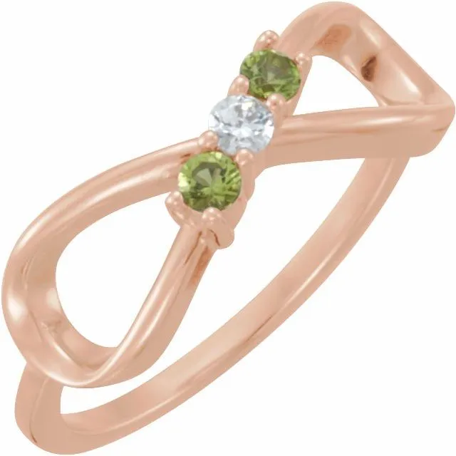 Classic Infinity Mother's Family Birthstone Ring