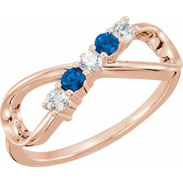 Classic Infinity Mother's Family Birthstone Ring