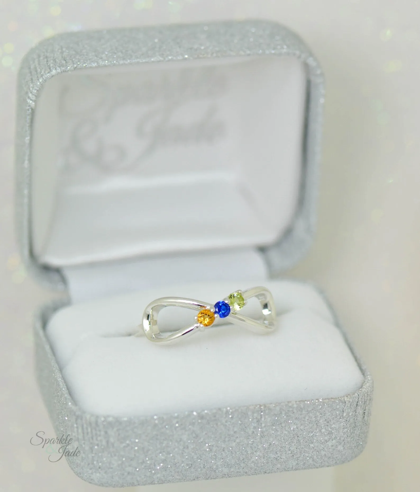 Classic Infinity Mother's Family Birthstone Ring