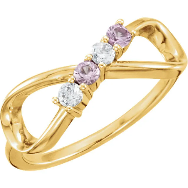 Classic Infinity Mother's Family Birthstone Ring
