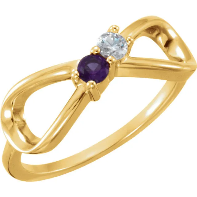 Classic Infinity Mother's Family Birthstone Ring