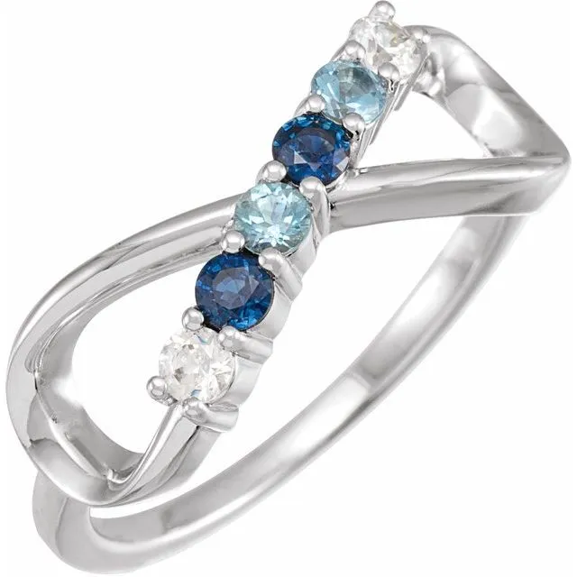 Classic Infinity Mother's Family Birthstone Ring