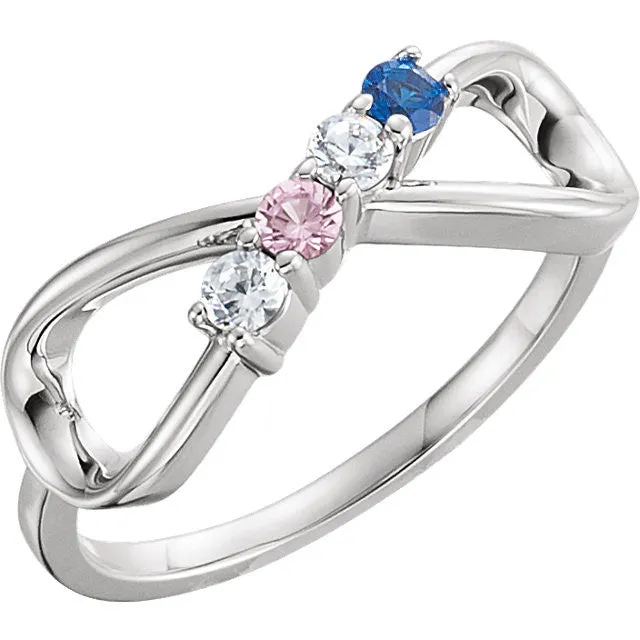 Classic Infinity Mother's Family Birthstone Ring