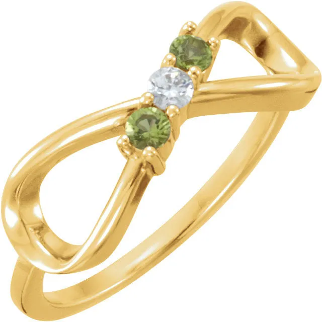 Classic Infinity Mother's Family Birthstone Ring