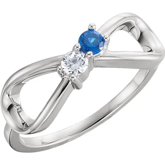 Classic Infinity Mother's Family Birthstone Ring