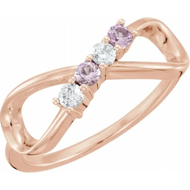 Classic Infinity Mother's Family Birthstone Ring