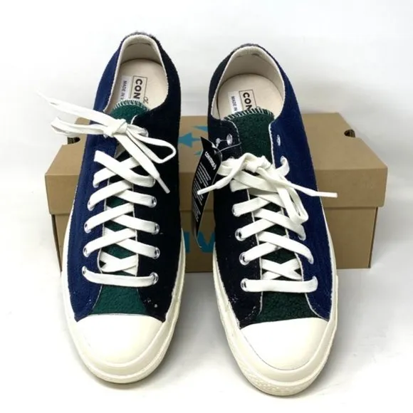 Converse Chuck 70 OX Low Top Blue Green Men’s Fleece Sneakers Skate Size 172268C