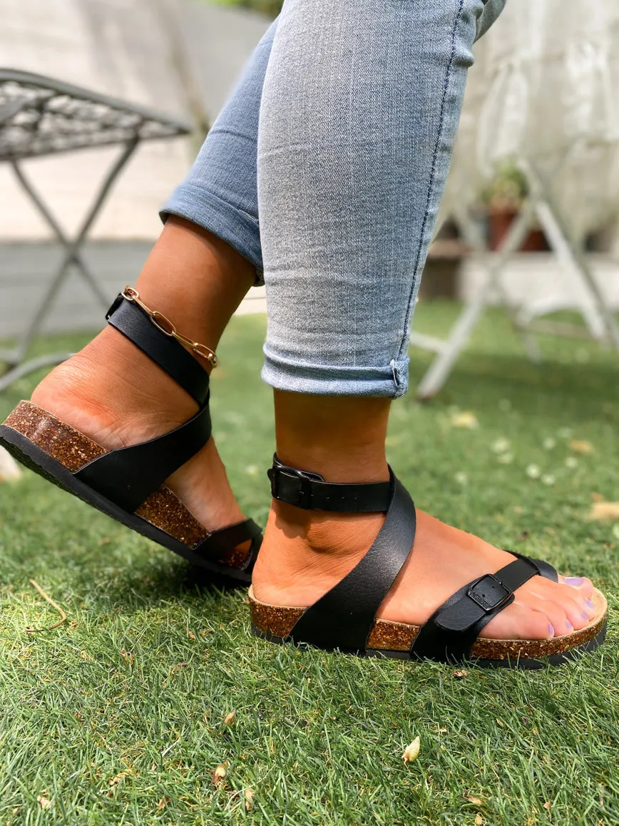 Crisscross Wrap Buckle-Up Strapes Ankle Sandals