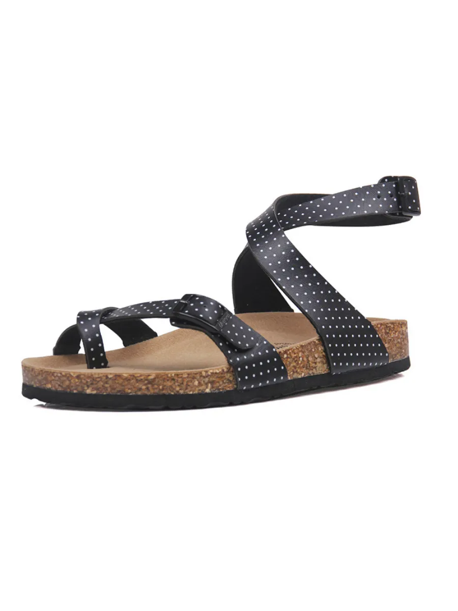 Crisscross Wrap Buckle-Up Strapes Ankle Sandals