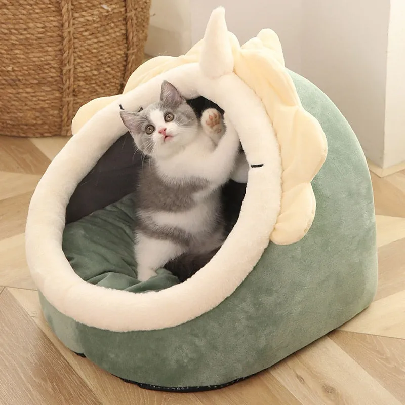 Cute Warm Washable Cat Kitten Lounger Cushion Bed Cave