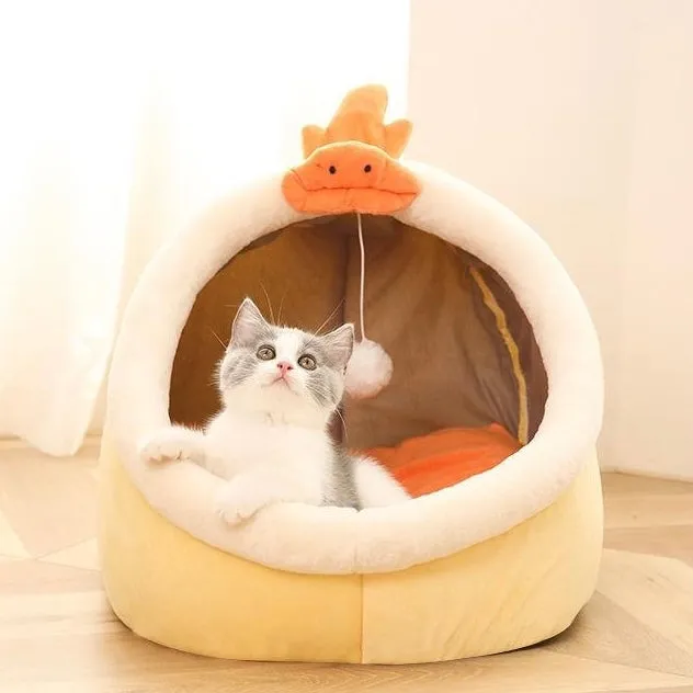 Cute Warm Washable Cat Kitten Lounger Cushion Bed Cave