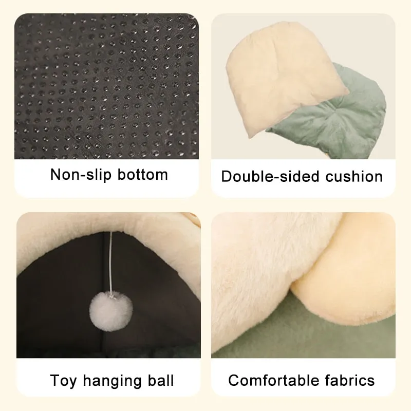 Cute Warm Washable Cat Kitten Lounger Cushion Bed Cave