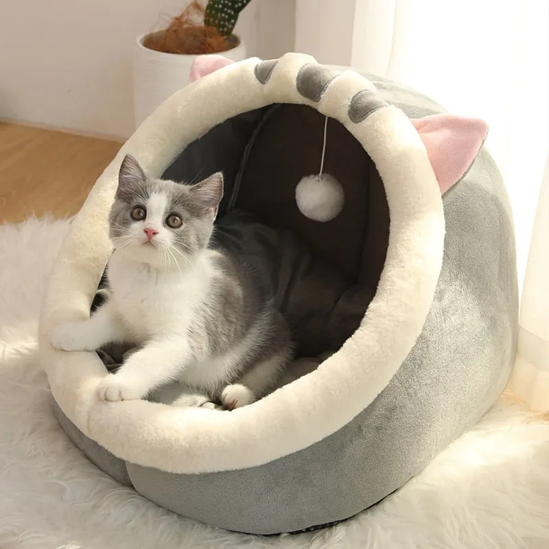 Cute Warm Washable Cat Kitten Lounger Cushion Bed Cave