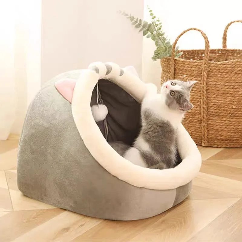 Cute Warm Washable Cat Kitten Lounger Cushion Bed Cave