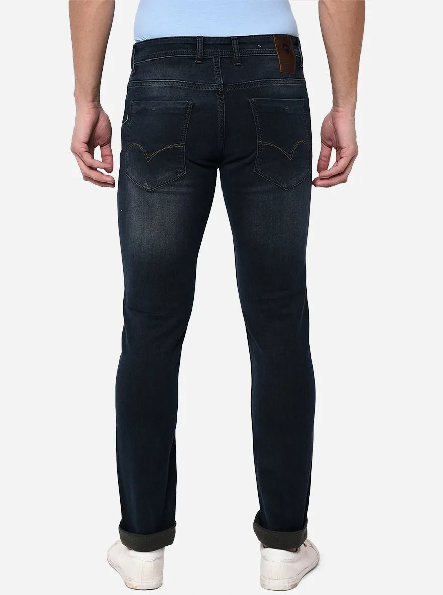 Dark Blue Washed Slim Fit Jeans | JadeBlue