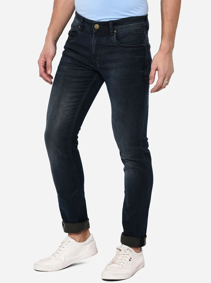 Dark Blue Washed Slim Fit Jeans | JadeBlue