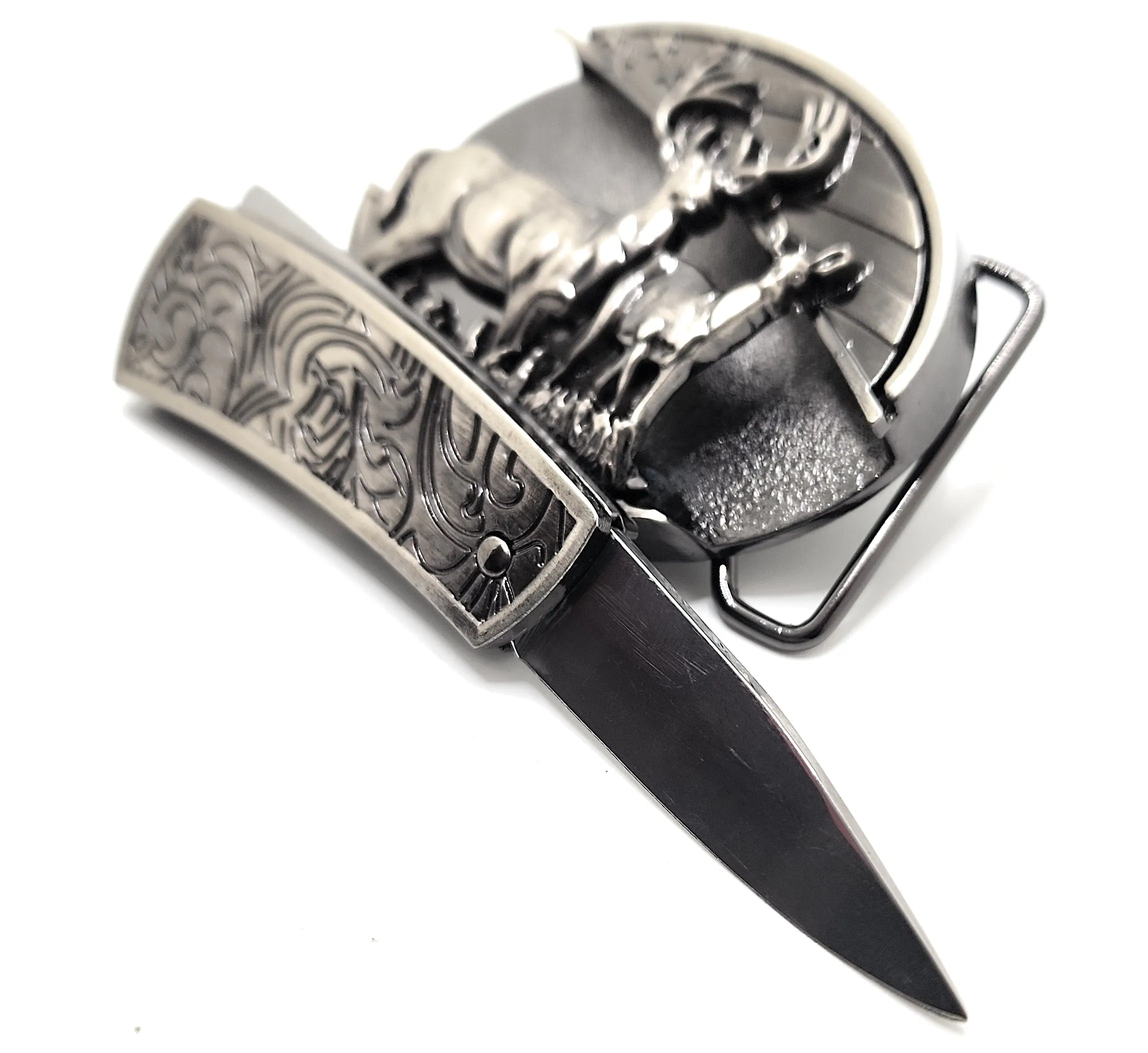 Deer Folding Knife Belt Buckle