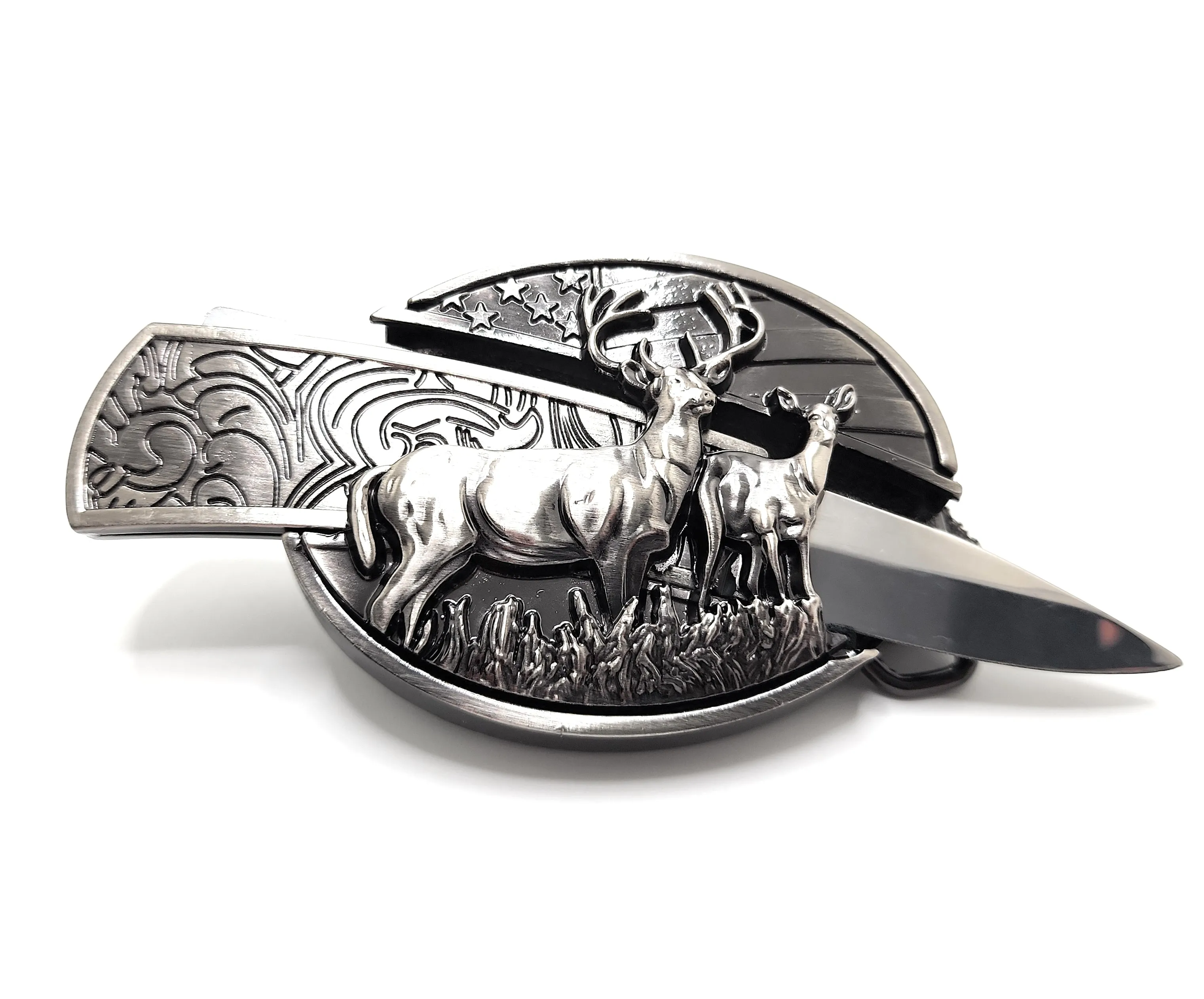 Deer Folding Knife Belt Buckle