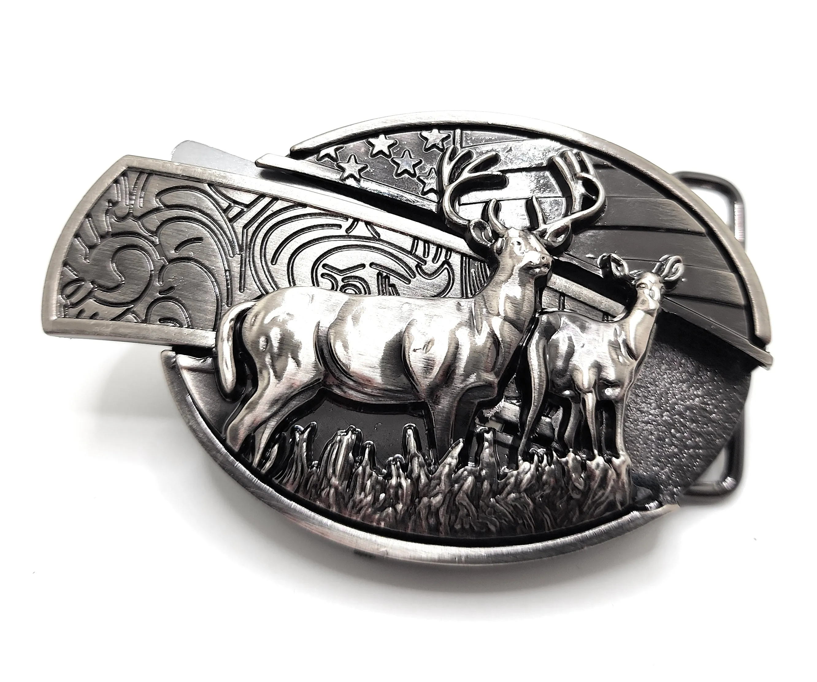Deer Folding Knife Belt Buckle