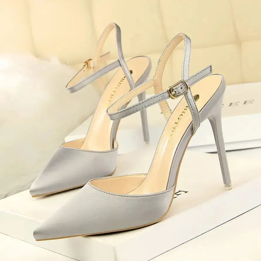 Designer high heels Sexy lady fashion Brand Women studded spikes point toe strappy high heels bride wedding shoes