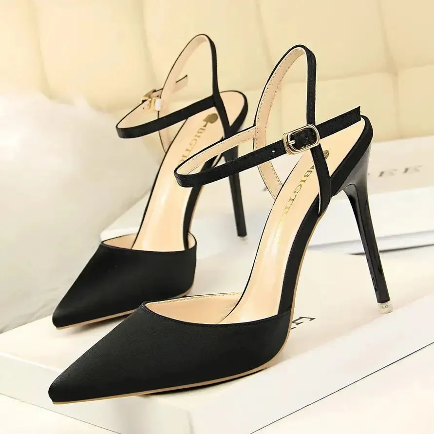 Designer high heels Sexy lady fashion Brand Women studded spikes point toe strappy high heels bride wedding shoes