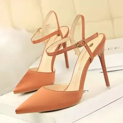 Designer high heels Sexy lady fashion Brand Women studded spikes point toe strappy high heels bride wedding shoes