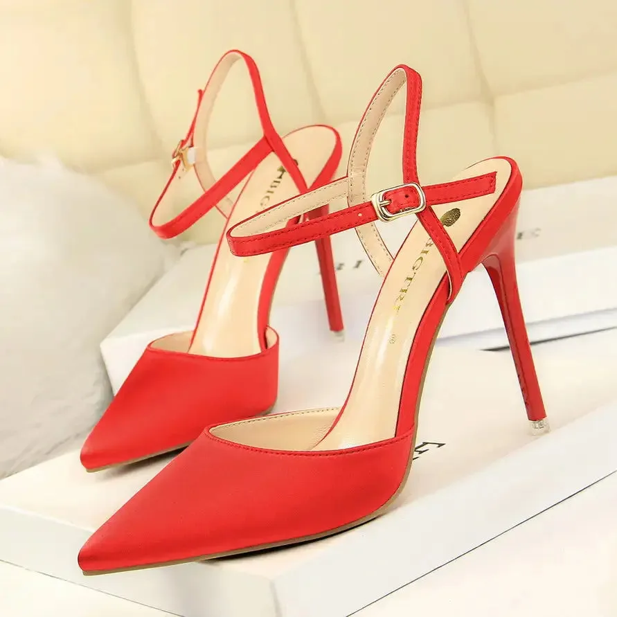 Designer high heels Sexy lady fashion Brand Women studded spikes point toe strappy high heels bride wedding shoes
