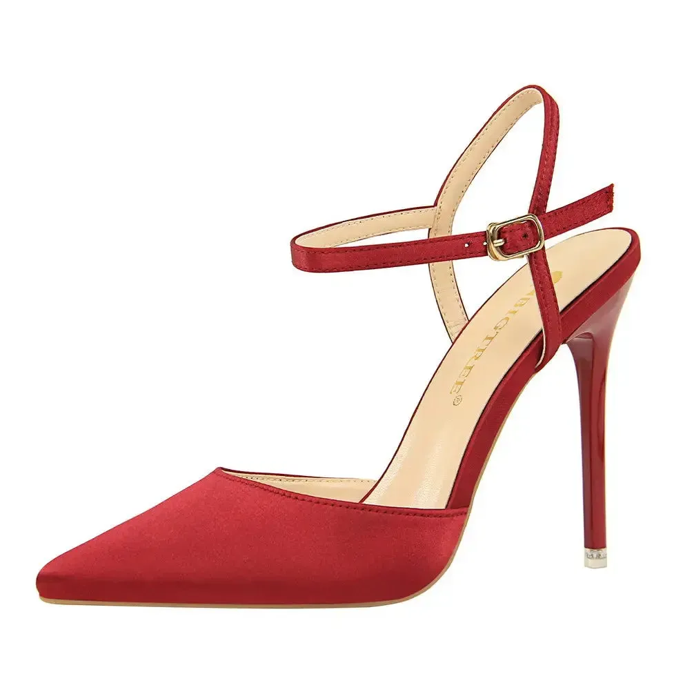Designer high heels Sexy lady fashion Brand Women studded spikes point toe strappy high heels bride wedding shoes