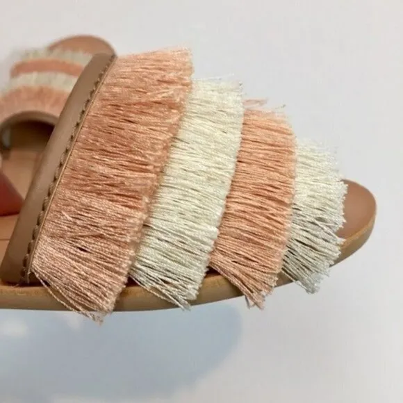 Dolce Vita Celaya Fringe Slide Sandals Size 6