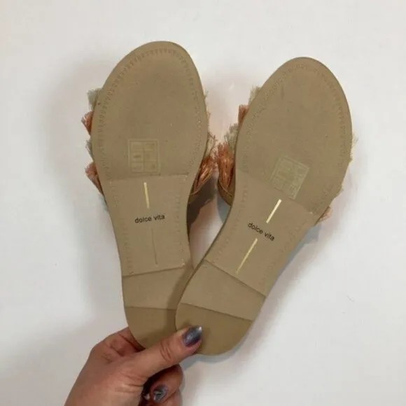 Dolce Vita Celaya Fringe Slide Sandals Size 6