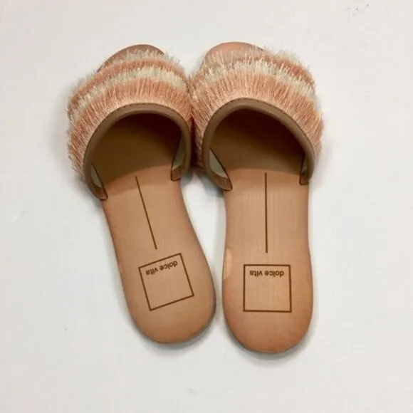 Dolce Vita Celaya Fringe Slide Sandals Size 6