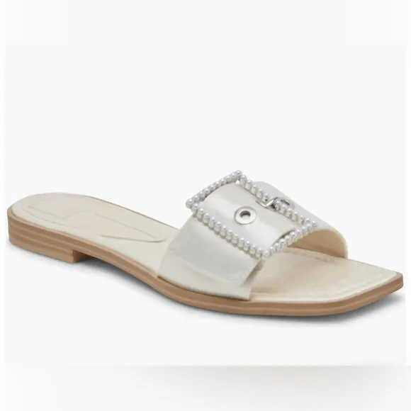 Dolce Vita Ivar Faux Pearl Buckle SlideSandal, NIB