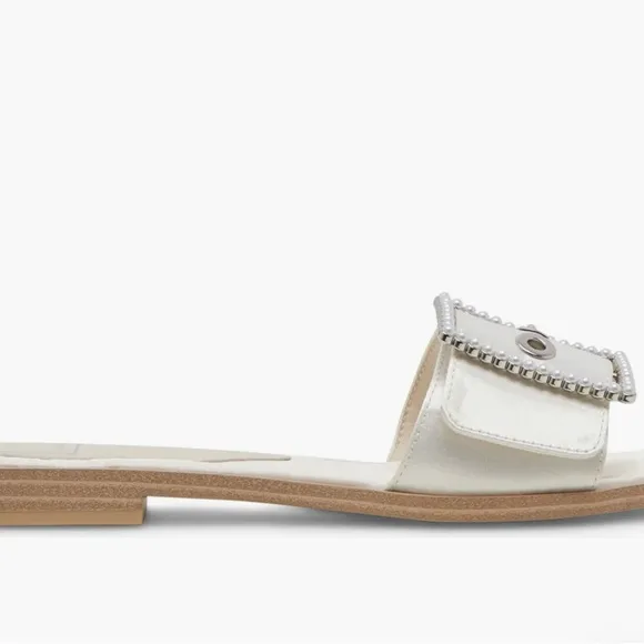 Dolce Vita Ivar Faux Pearl Buckle SlideSandal, NIB