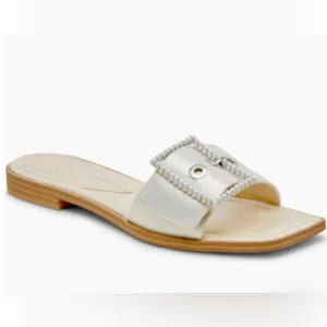 Dolce Vita Ivar Faux Pearl Buckle SlideSandal, NIB