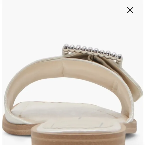 Dolce Vita Ivar Faux Pearl Buckle SlideSandal, NIB