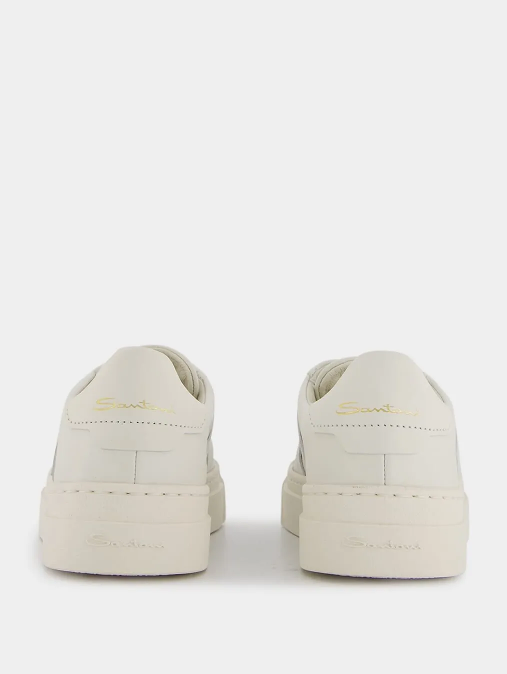 Double Buckle Leather Sneakers