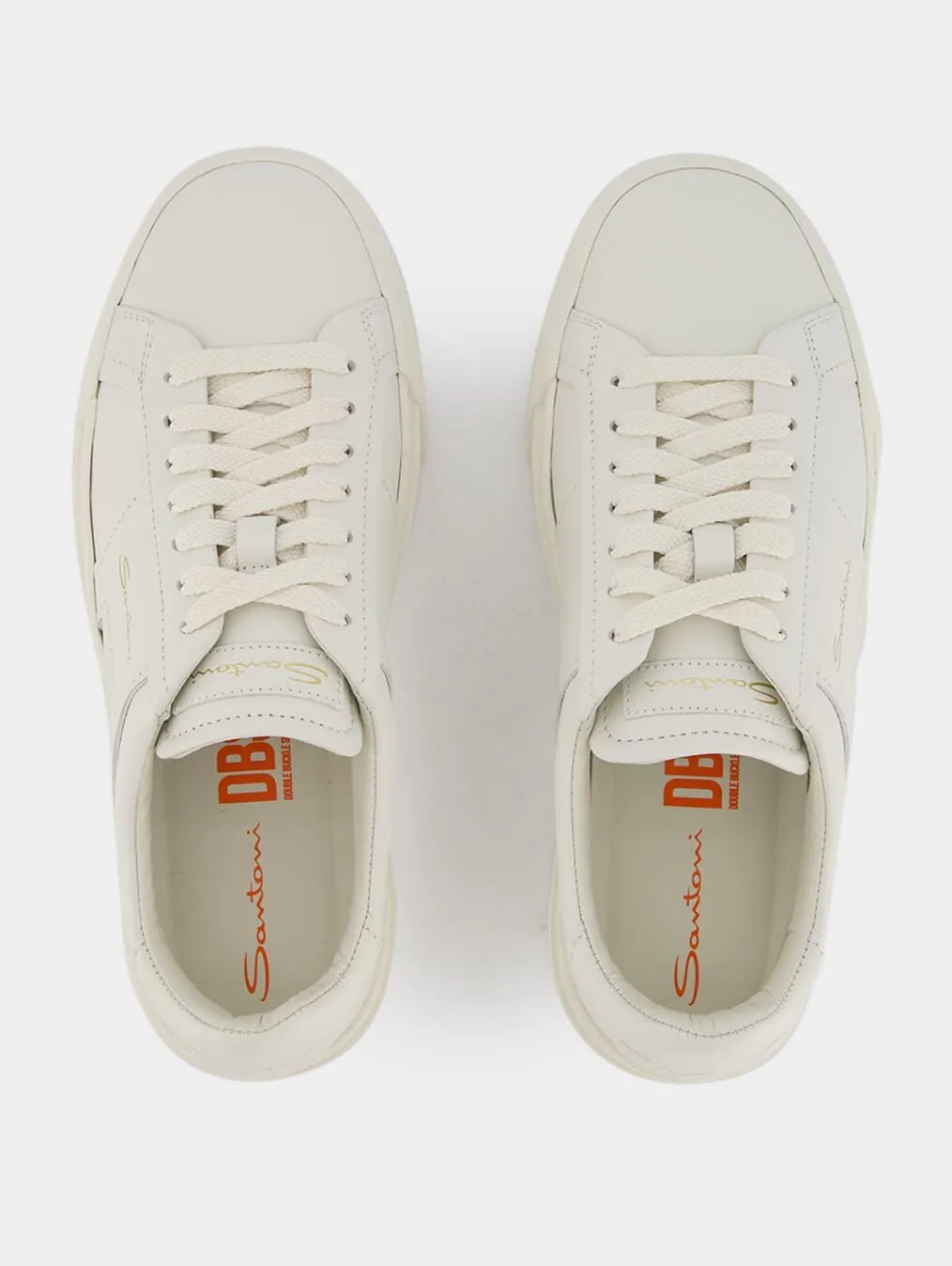 Double Buckle Leather Sneakers
