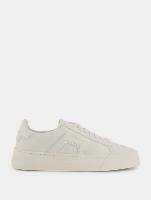 Double Buckle Leather Sneakers